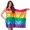 Rainbow Flag Dress Adult Halloween Costume Colorful Striped Party Dress One Size